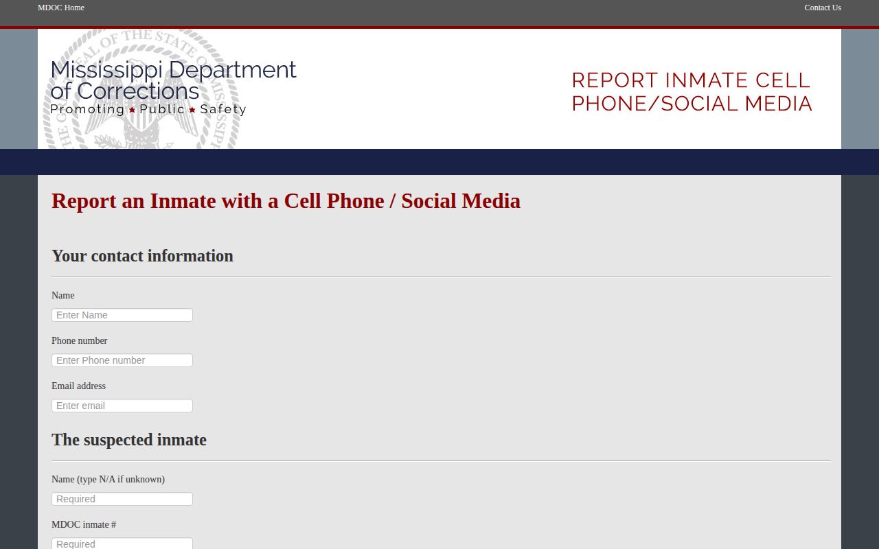 Jackson County released inmate search showing the misdirected MDOC destination