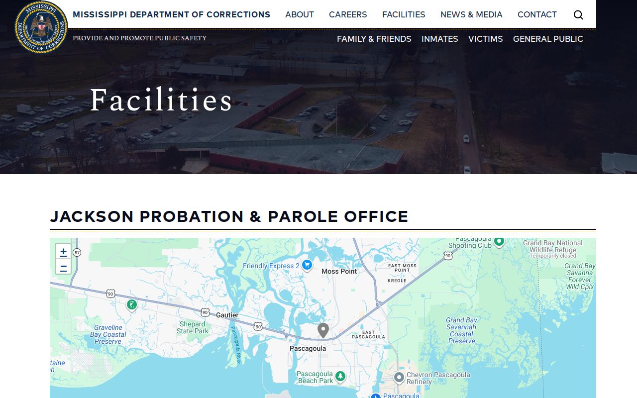 Jackson County parole and probation office record page
